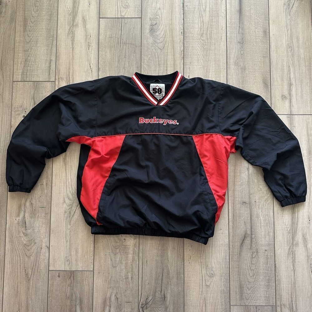 Vintage 90s 58 Sports Ohio State Buckeyes Sweatshirt Spell Out Lined Pullover